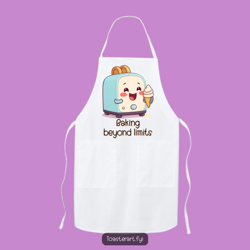 Funny Ice Cream Toaster Apron: Comedic Baker's Attire for Sweet Fun