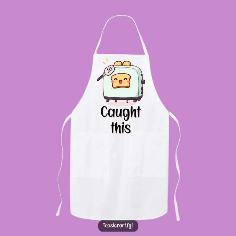 Funny Spatula Toaster Apron - Kitchen Toast Catching Wear, Chef's Comical Gift