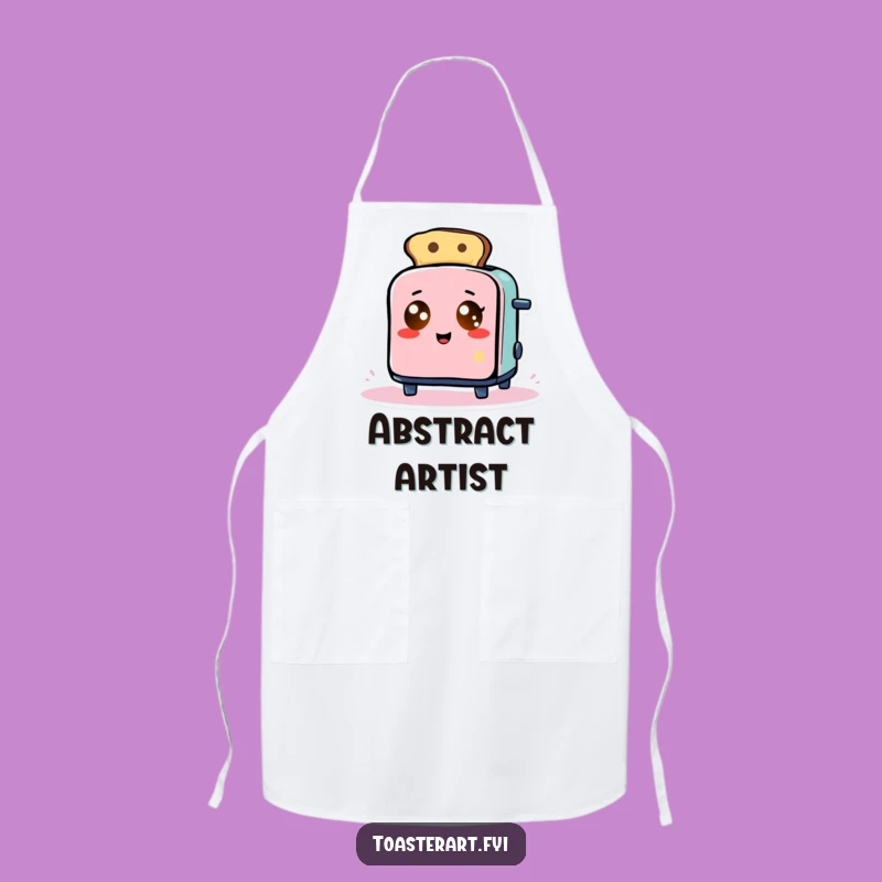 Funny Abstract Toaster Apron: Glowing Eyes Toast Art Kitchen Wear