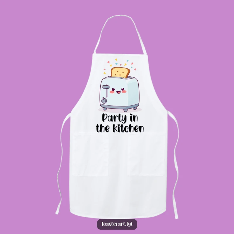 Funny Confetti Toaster Apron: Chef's Gear for Festive Kitchen Fun