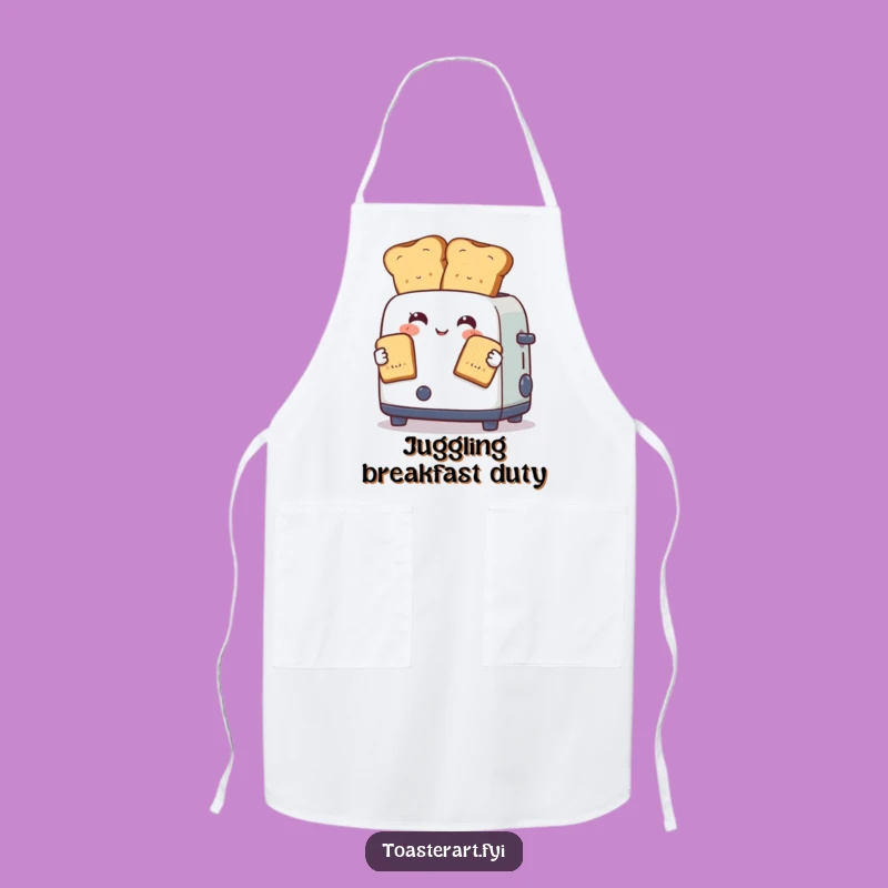Funny Juggling Toaster Apron: Chef Toast Juggler Funny Gift