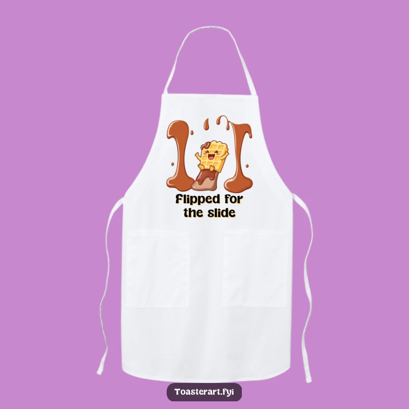 Funny Waffle Syrup Slide Apron: Cook Up Laughs in the Kitchen