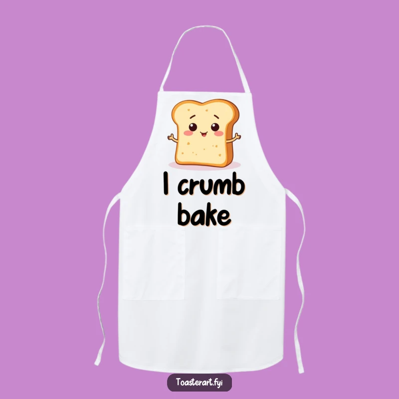 Funny Bread Crumb Art Apron: Kitchen Fun Character, Perfect Chef Gift!