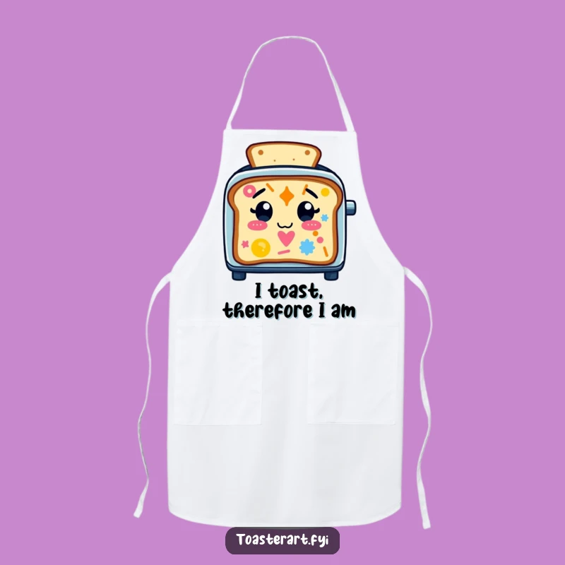 Funny Toaster Toast Art Apron: Kitchen Fun Character, Perfect Chef Gift!