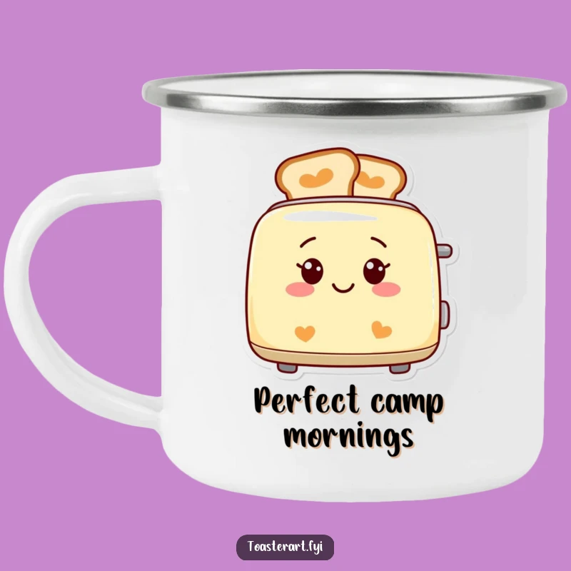 Adventure Funny Smiling Toaster Camping Mug - Patterned Toast Outdoor Gift