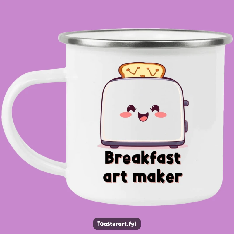 Funny Toaster Art Camping Mug: Durable Color for Creative Outdoor Mornings