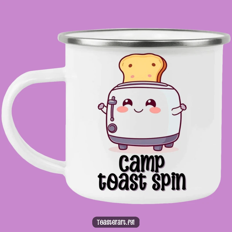 Funny Spinning Toaster Camping Mug: Playful Camp Buddy, Perfect Humorous Gift
