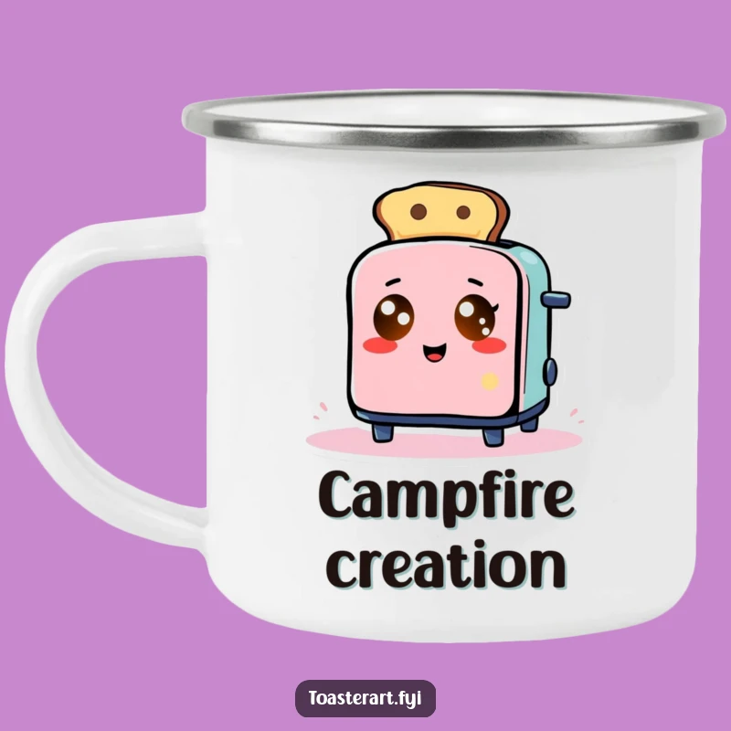 Funny Abstract Toaster Camping Mug: Glowing Eyes Toast Art Cup
