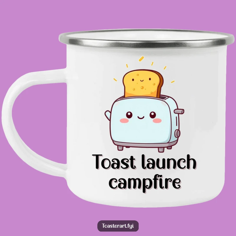 Funny Kawaii Toaster Launching Toast Camping Mug: Adventure Toast Gift