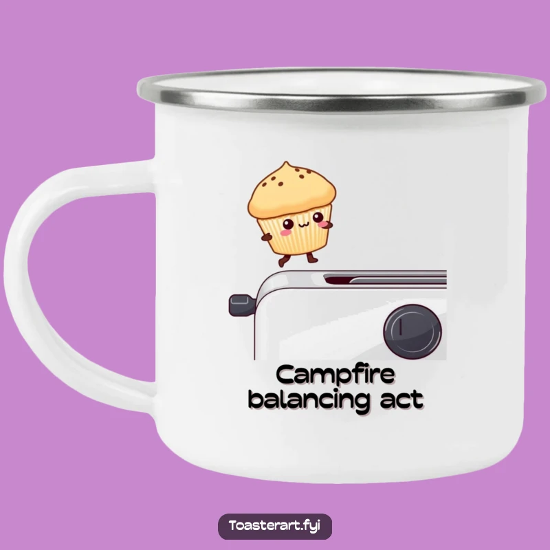 Funny Muffin Toaster Camping Mug: Adventure Fuel with Hilarious Kawaii Risk