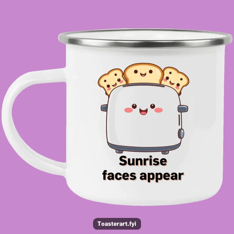 Funny Toaster Face Camping Mug: Your Breakfast Buddy On-the-Go