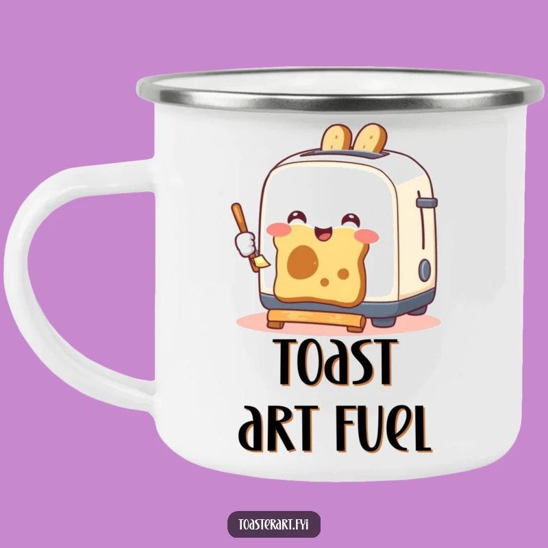 Funny Toaster Painting Toast Camping Mug: Adventure Fuel with Humorous Art