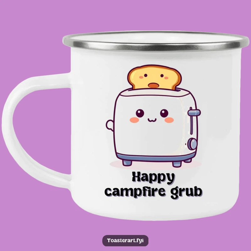 Funny Toaster Smiley Toast Camping Mug - Your Playful Companion for Outdoor Breakfasts