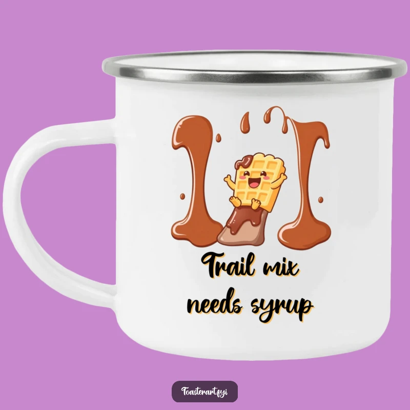 Funny Waffle Syrup Slide Camping Mug: Adventure Fuel & Laughter