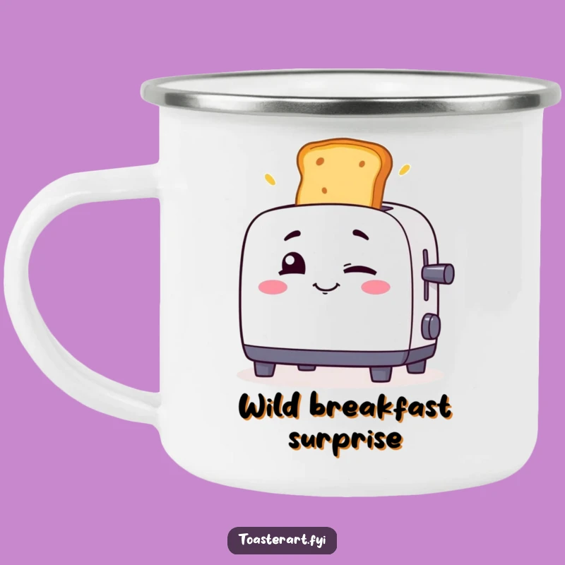 Funny Winking Toaster Camping Mug: Adventure Fuel with Mischievous Breakfast Flair