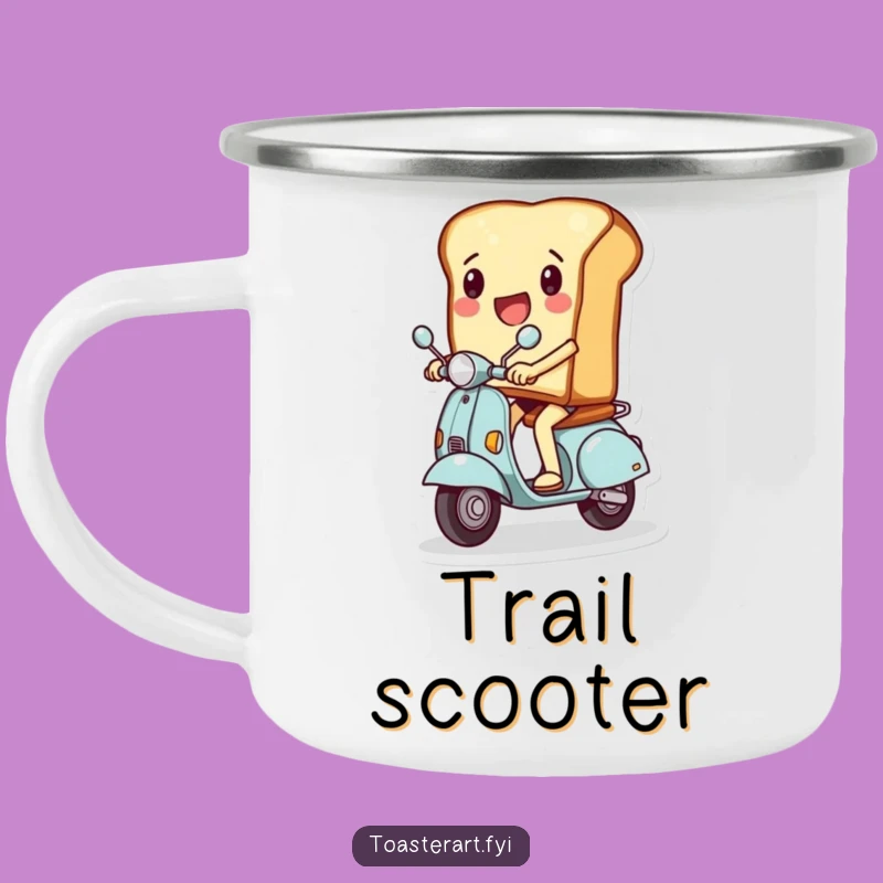 Funny Toast Scooter Rider Camping Mug - Adventure Rides & Smiles!