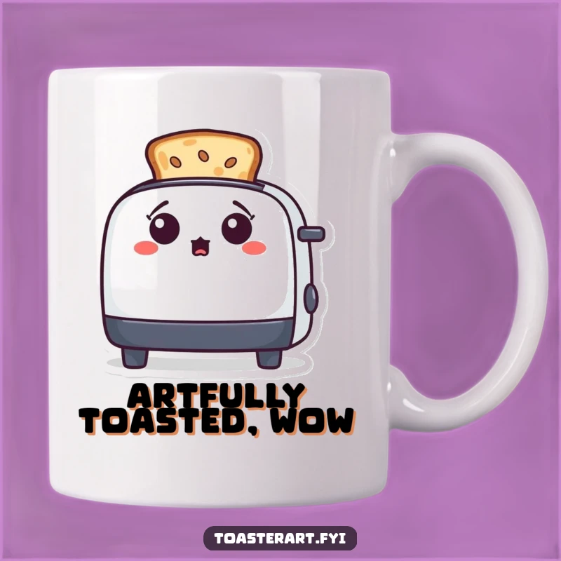 Funny Surprised Toaster Art Mug - Toast Creation Gift for Art Lovers