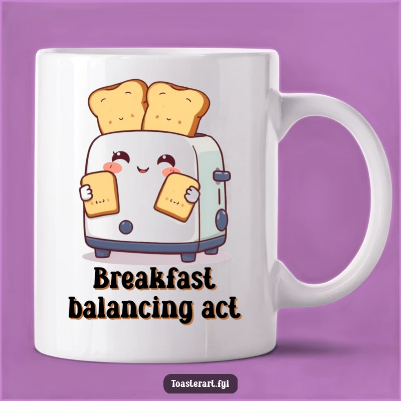 Funny Juggling Toaster Mug: Breakfast Skills Master Funny Gift