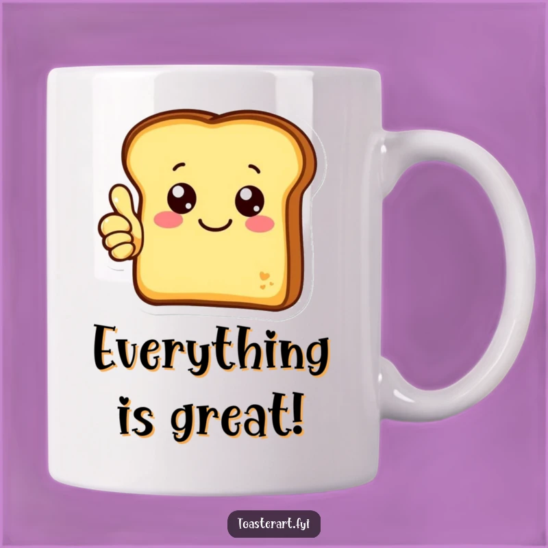 Funny Thumbs Up Toast Mug: Cheerful Greeting Gift for Morning Positivity