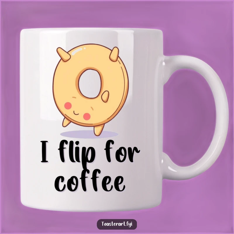 Funny Bagel Somersault Mug: A Smiling Bagel's Acrobatics, Perfect Gift for Fun Lovers