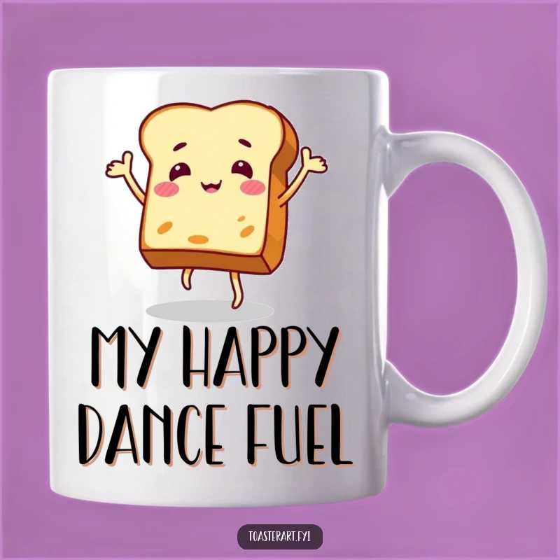 Funny Dancing Toast Mug - Energetic Breakfast Character Gift Idea