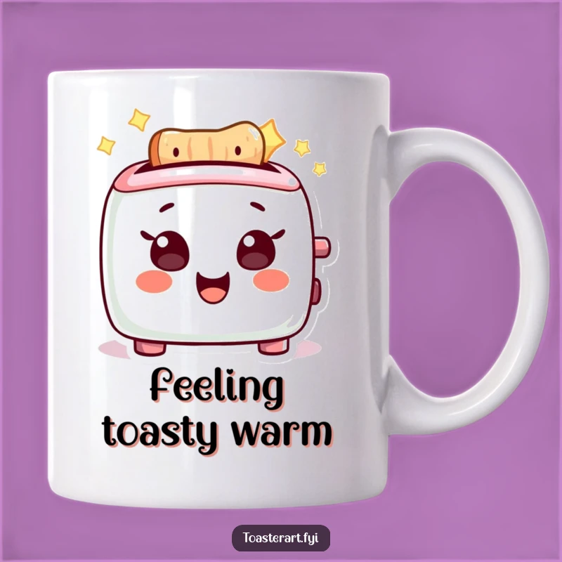 Funny Delighted Toaster Mug: Glowing Hot Toast Character, Perfect Funny Gift