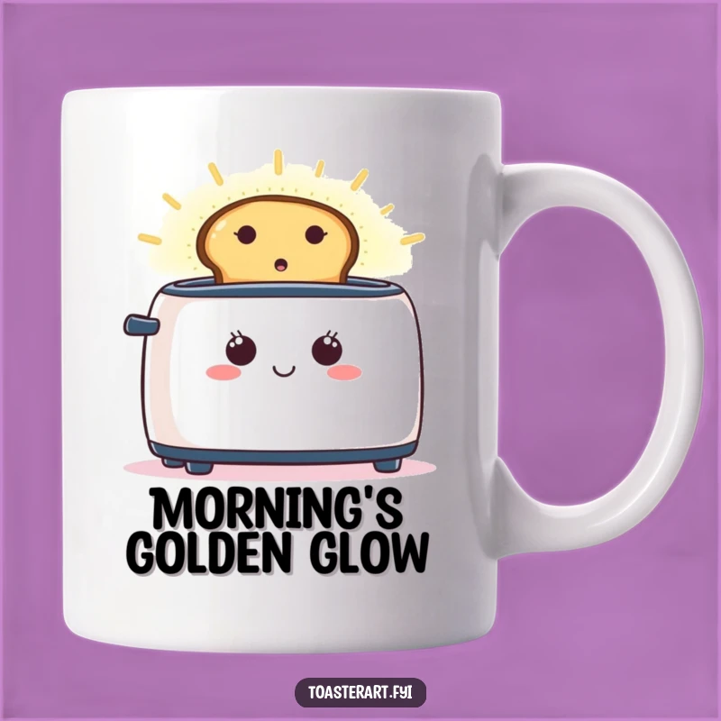 Funny Happy Toaster Aura Mug: Enjoy Your Mornings with Glowing Warmth!