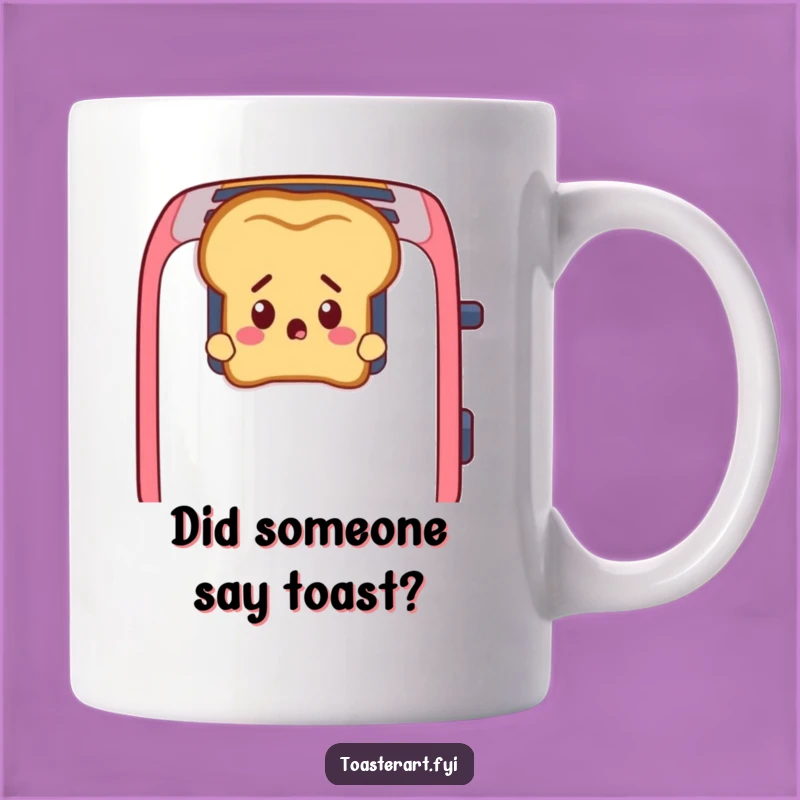 Funny Startled Toast Mug: Hilarious Cartoon Surprise for Breakfast Lovers
