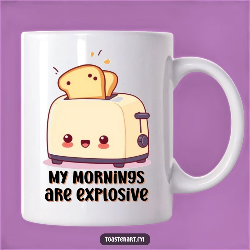 Funny Surprised Toaster Flying Toast Mug - Perfect Gag Gift Idea