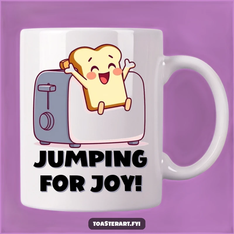 Funny Toast Leap Mug: Joyful Breakfast Humor for Your Morning Coffee