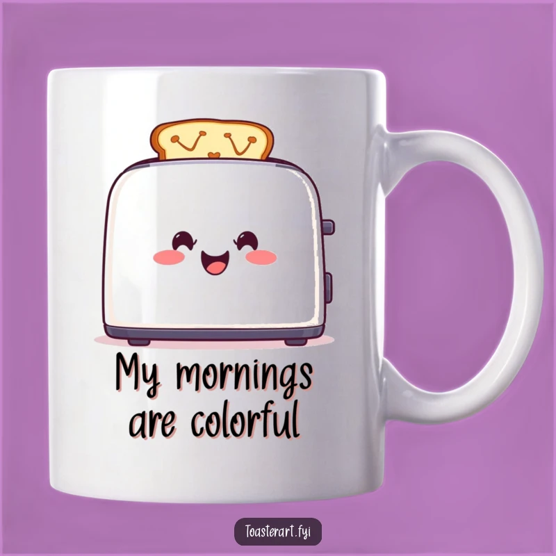 Funny Toaster Art Mug: Colorful Cartoon Creations for a Cheerful Morning Gift