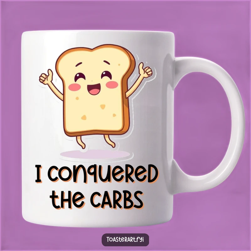 Funny Victory Dance Bread Mug - Thrilled Character Gift for Winners