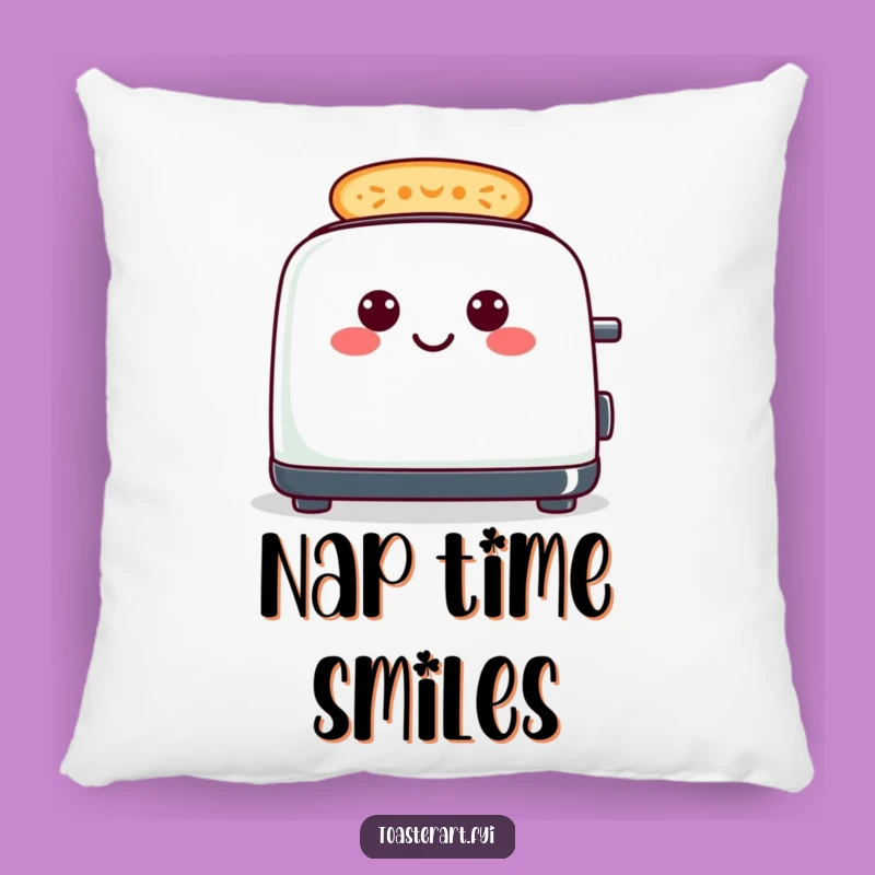 Cozy Funny Cheerful Toaster Pillow - Smiley Toast Pattern Comfort Gift