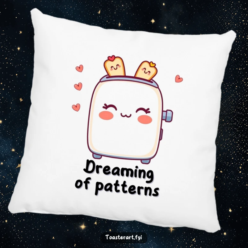 Funny Pillow: A toaster character creates beautiful edible patterns, adding a touch of art to your comfort.