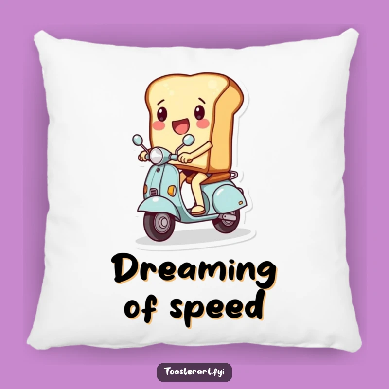 Funny Toast Scooter Rider Pillow - Comfy Cruising Cushion!