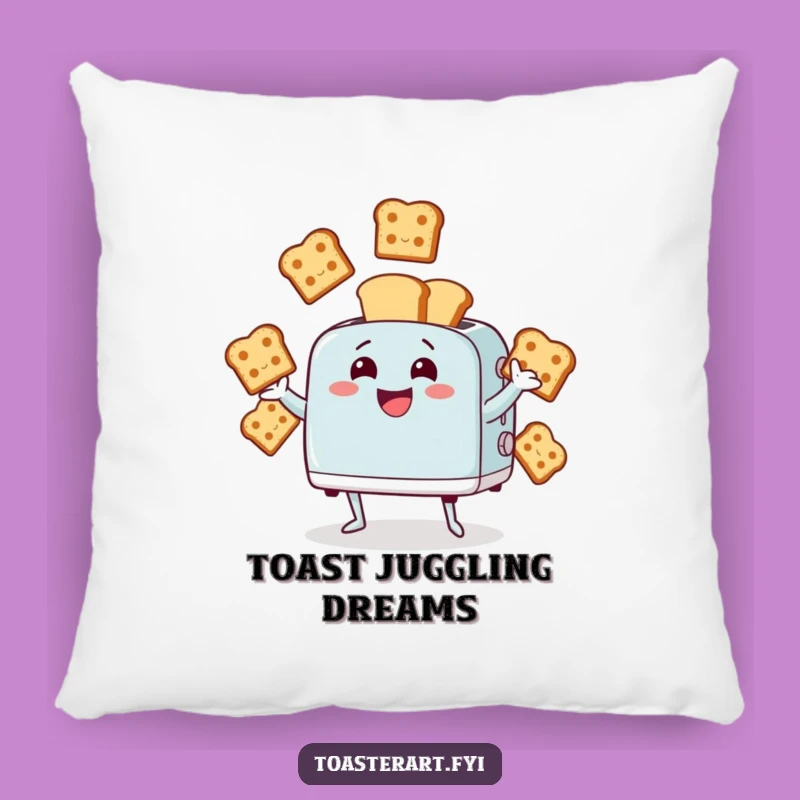 Funny Juggling Toaster Pillow - Cozy Character Cushion for Humorous Comfort