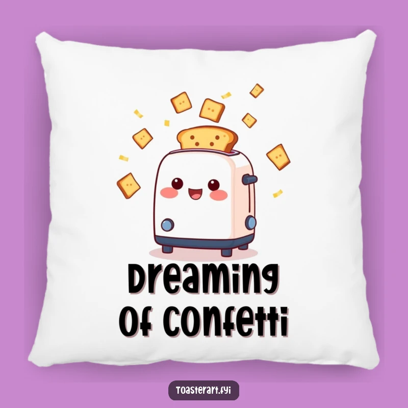 Funny Toaster Confetti Pillow, Toast Celebration, Cozy Party Decor