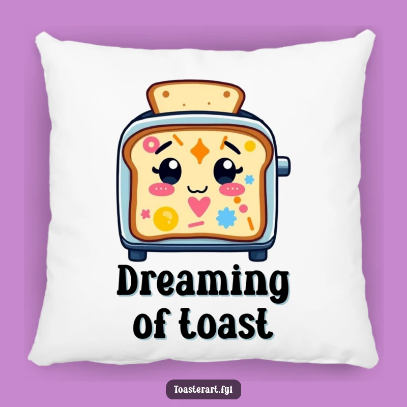Funny Toaster Toast Art Pillow: Cozy Character Comfort, Hilarious Gift for Sofas!