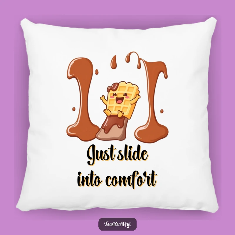 Funny Waffle Syrup Slide Pillow: Comfy & Hilarious Breakfast Accent