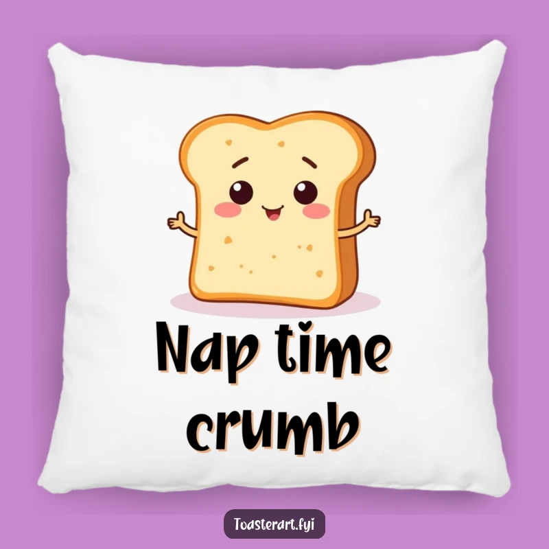 Funny Bread Crumb Art Pillow: Cozy Comfort, Hilarious Home Decor Gift!