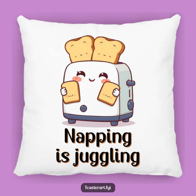 Funny Juggling Toast Pillow: Comfy Breakfast Performer Funny Gift