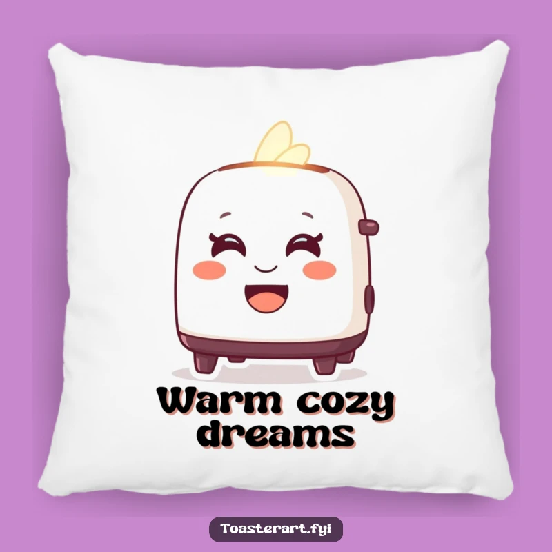 Funny Toaster Glow Pillow: Friendly Character Cushion for Cozy Comfort