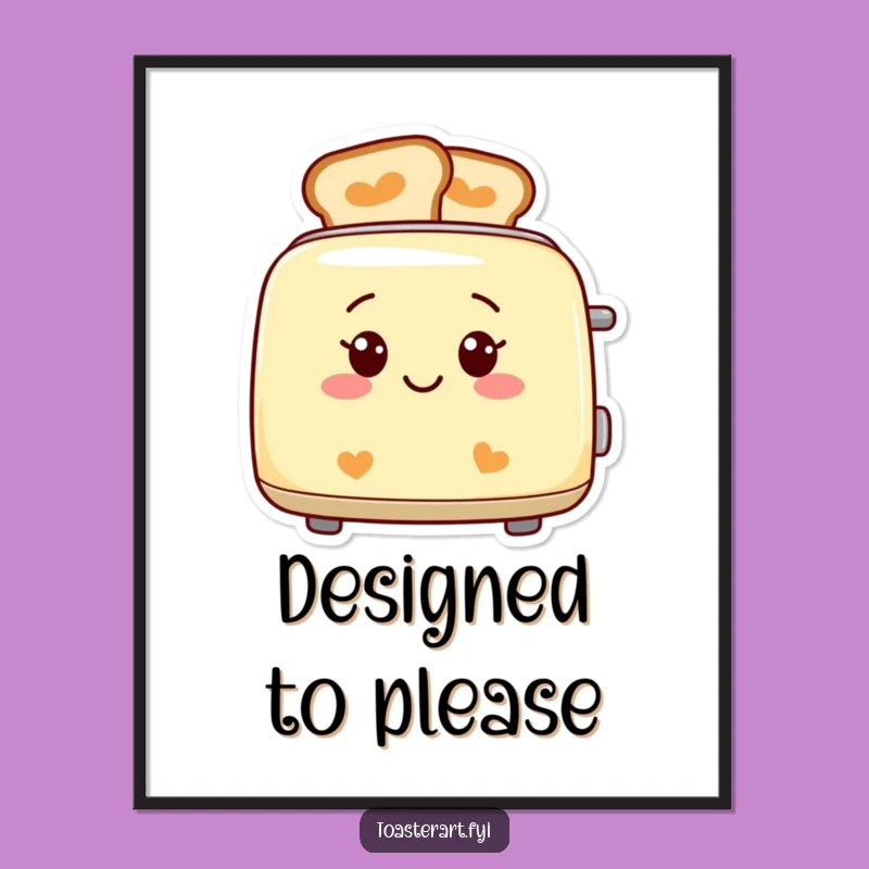 Digital Funny Smiling Toaster Print - Patterned Toast Art Gift