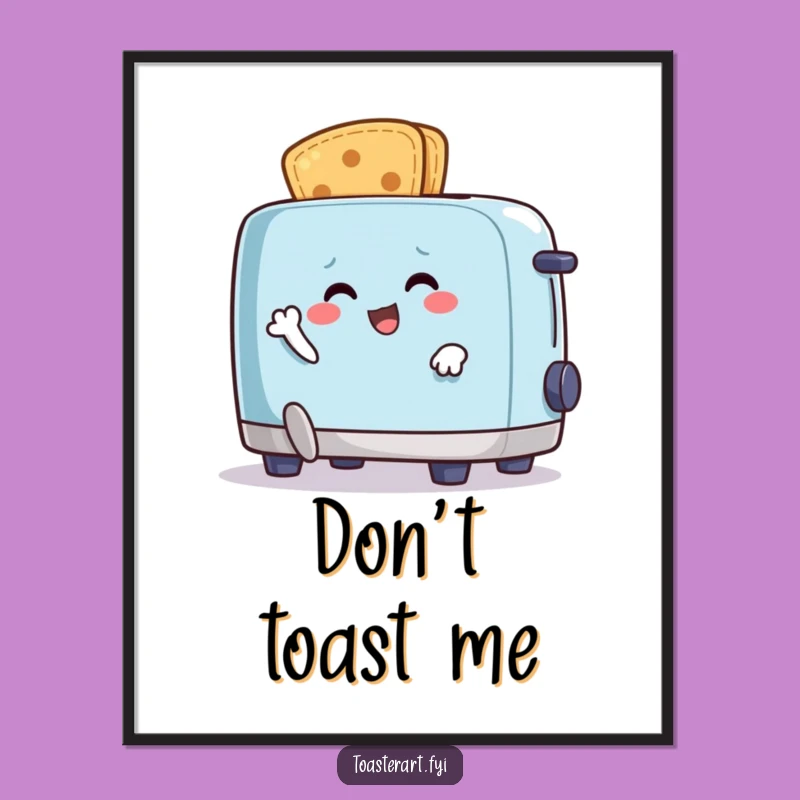 Funny Crumb Escape Digital Art: Chaotic Breakfast Decor