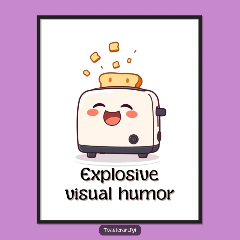 Funny Toast Explosion Digital Art: Hilarious Decor for a Lively Space
