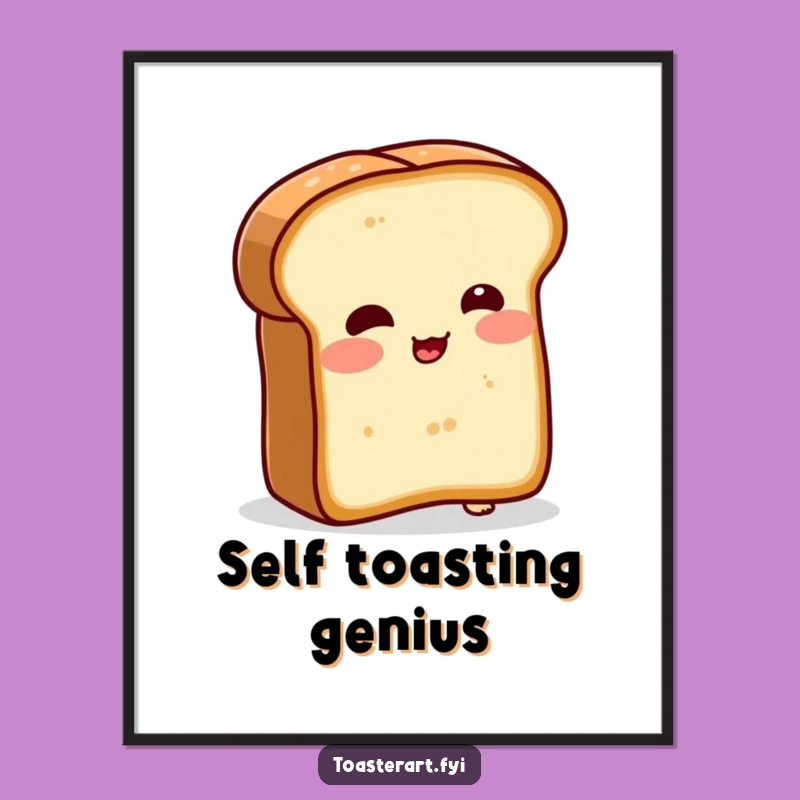 Funny Blushing Bread Digital Art - Instant Character Humor for Walls