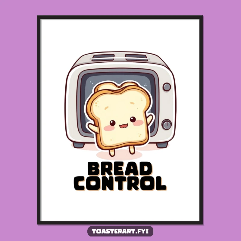 Funny Bread Savior Digital Art: Comical Toast Intervention Print