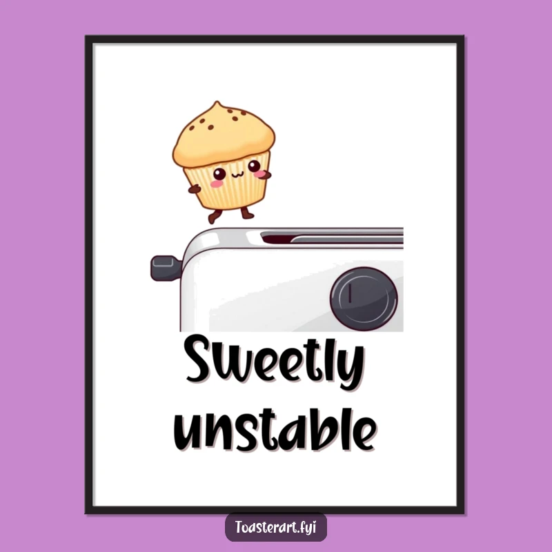 Funny Muffin Toaster Digital Art: Instant Kawaii & Hilarious Decor for Walls