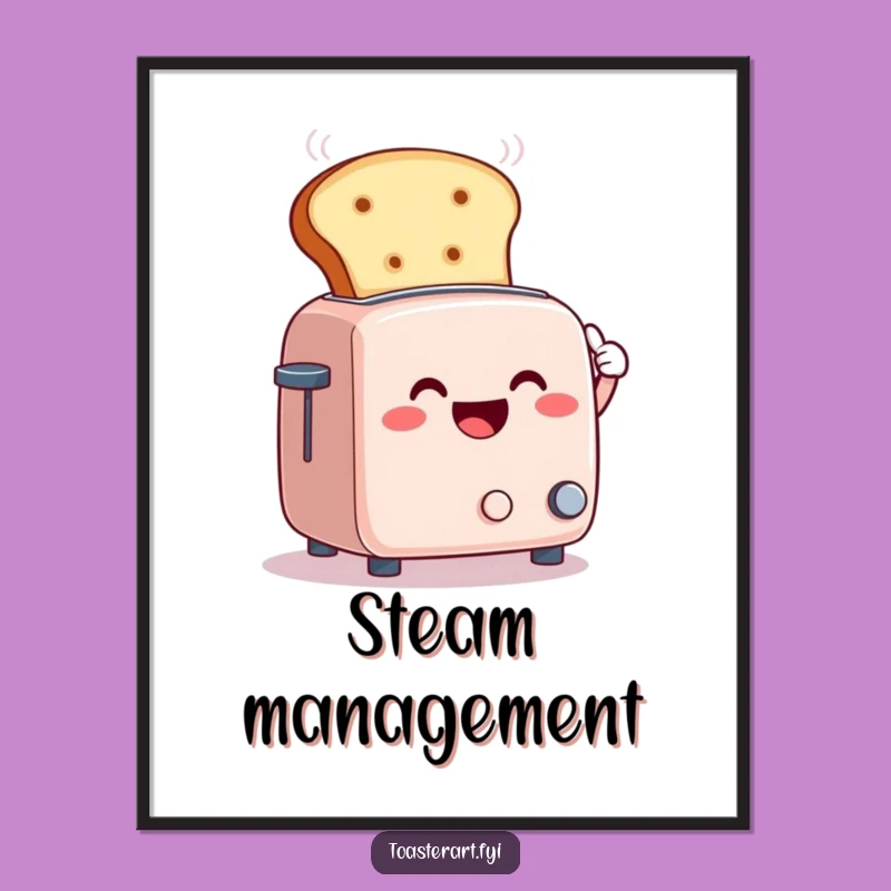 Funny Steam Fan Digital Art: Whimsical Kitchen Relief Decor Print