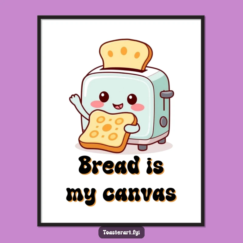 Funny Toaster Artist Digital Art: Toasted Pattern Print Funny Gift
